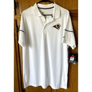 Los Angeles Rams Nike Dri-Fit Mens Polo Shirt Size Large White NFL NWT